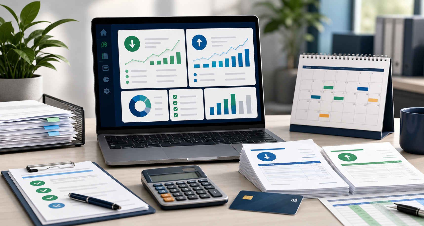 Imagem destacada: organização de contas a pagar e receber