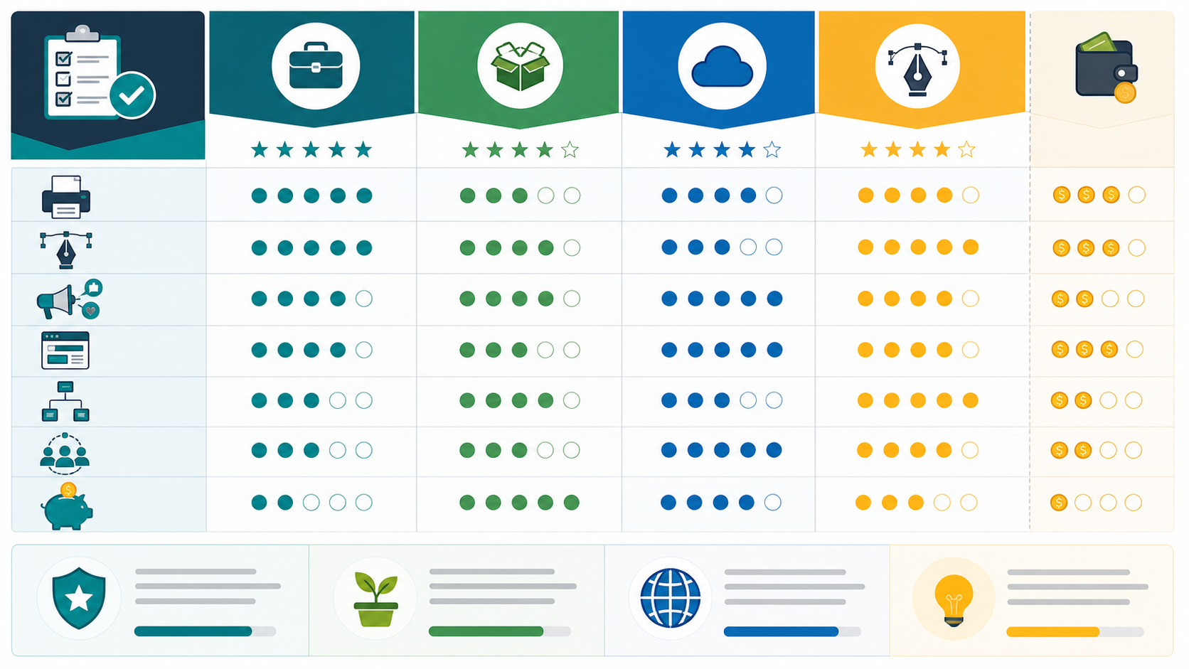 Matriz visual de decisão para escolher ferramentas de design