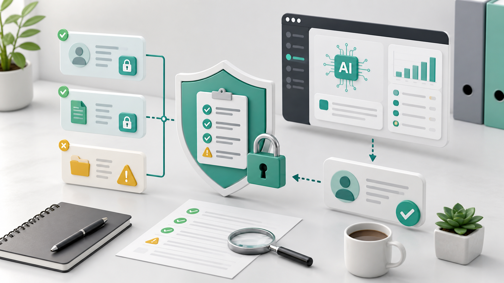 Checklist visual de segurança para uso de inteligência artificial em pequenas empresas